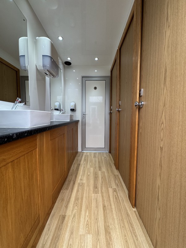 Luxury portable toilet interior cubicle detail